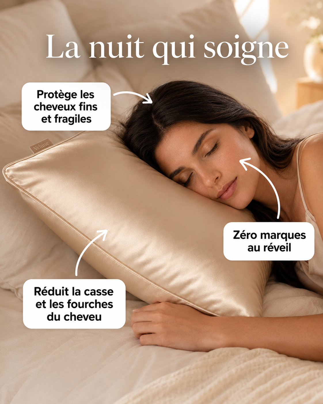 Taie d'oreiller en soie de mûrier — Velune